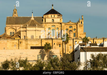 CORDOBA SPAGNA La moschea Cattedrale Mezquita O IN VISTA DELLA COSTRUZIONE DEL PONTE ROMANO Foto Stock