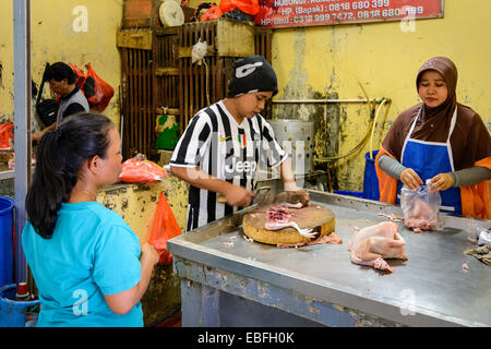 Persone e si spegne al Pasar Khusus (mercato speciale) Mandiri Blok M Gading Kelapa Jakarta Foto Stock