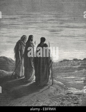 La strada di Emmaus - Gesù appare sulla strada di Emmaus dopo la sua risurrezione Foto Stock
