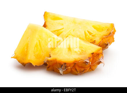 Pezzi di ananas isolato Foto Stock