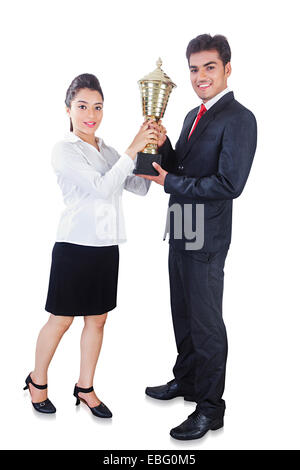 Due indiani Business Partner la vittoria del Trofeo Award Foto Stock