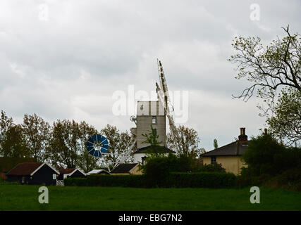 Saxtead Green Post Mulino a vento. Saxtead Green, Framlingham, Suffolk, Inghilterra, Regno Unito, Europa. Foto Stock