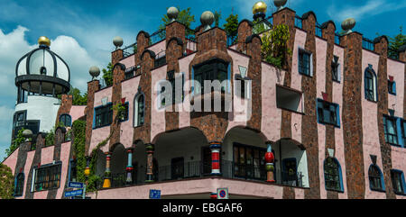 Cittadella verde, opera di Hundertwasser, centro storico, di Magdeburgo, Sassonia-Anhalt, Germania Foto Stock