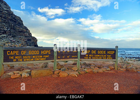 Segno, Capo di Buona Speranza, Capo di Buona Speranza, Western Cape, Sud Africa Foto Stock