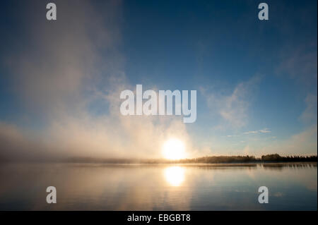 Tramonto sul lago Chena, Alaska Foto Stock