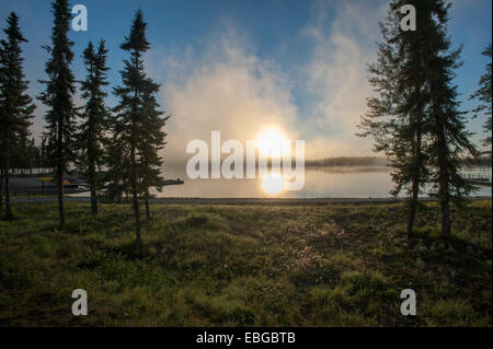 Sunset over Chena laghi area ricreativa, Alaska Foto Stock