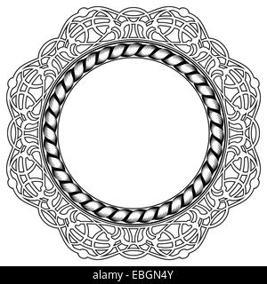 Telaio nero con cornice ornamentale su sfondo bianco Foto Stock