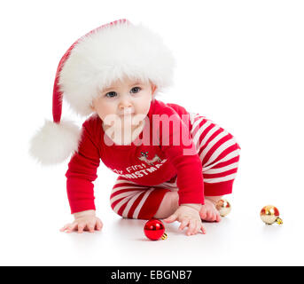 Baby usurata santa vestiti isolato Foto Stock