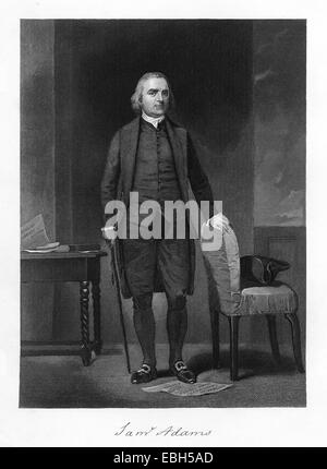 Samuel Adams incisione Foto Stock