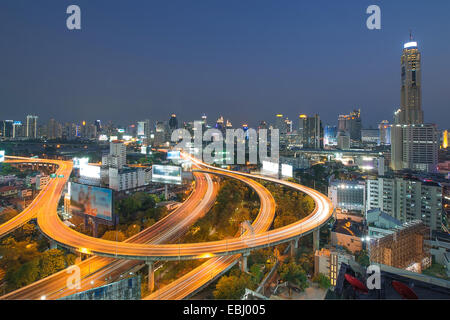 Bangkok City Vista giorno con traffico principale Foto Stock