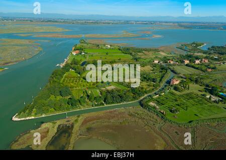 Vista aerea di isola di Torcello, laguna di Venezia, Italia e Europa Foto Stock