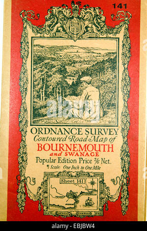 Historic Ordnance Survey Mappa di Bournemouth Dorset. Foto Stock