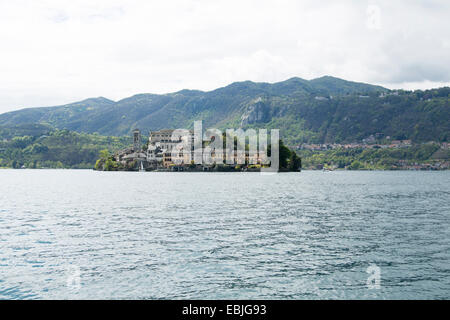 Isola di San Giulio, a Orta San Giulio, Novara, Italia Foto Stock