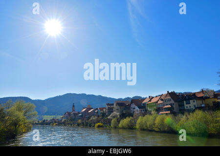 Mur paesaggio fluviale in primavera, Austria, la Stiria, Frohnleiten Foto Stock