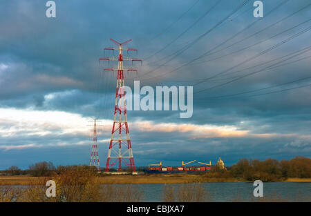 Massima potenza poli d'Europa su Elba Island Luehesand, Germania, Bassa Sassonia, Stade Foto Stock