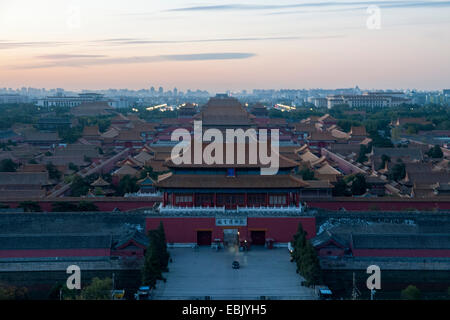 Elevato angolo di visione della città proibita a Pechino, Cina Foto Stock