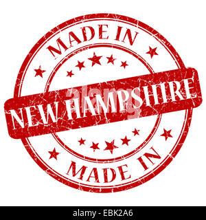 Realizzato in New Hampshire red round grunge francobollo isolato Foto Stock