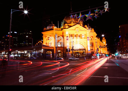 La Flinders Street Stazione Ferroviaria, Australia, Victoria, Melbourne Foto Stock