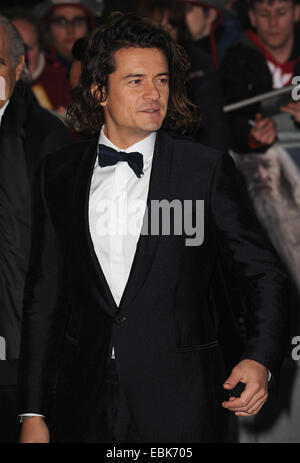 Londra, Regno Unito. 1a gen, 2015. Orlando Bloom assiste il Regno Unito premiere di 'The Hobbit: Battaglia dei cinque eserciti' presso Empire Leciester Square. Credito: Ferdaus Shamim/ZUMA filo/Alamy Live News Foto Stock