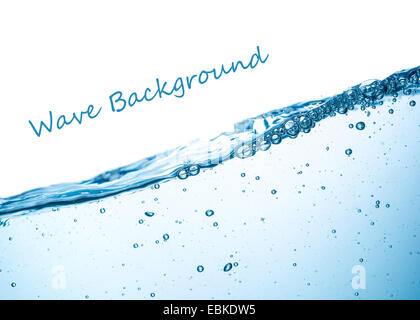 Acqua e bolle di aria su bianco Foto Stock
