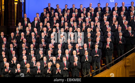 Salt Lake City, Utah - Uomini di Mormon Tabernacle Choir. Foto Stock