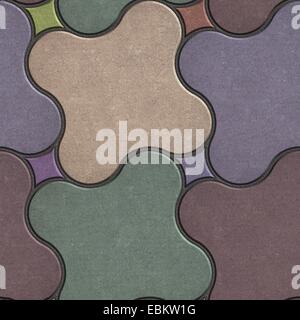 Multicolor pavimentazione in pietra a forma di Quatrefoil. Piastrellabile senza giunture Texture. Foto Stock