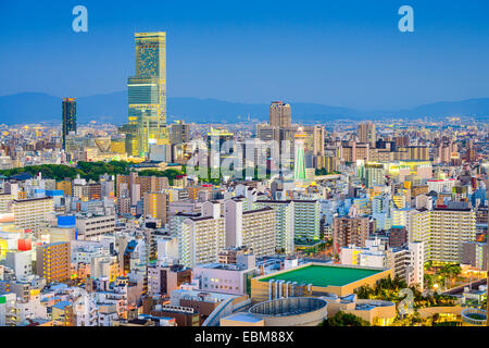 Osaka, Giappone cityscape vista di Abeno Shinsekai e distretti. Foto Stock