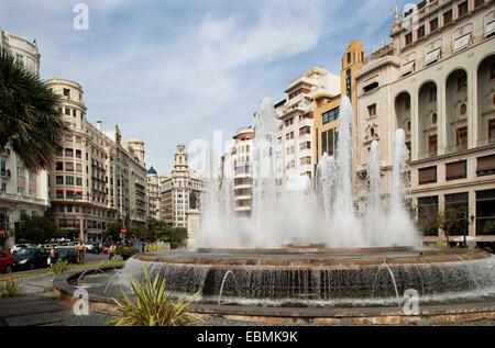 Plaza del Ayuntamiento Town Hall Square, Valencia, Spagna Foto Stock