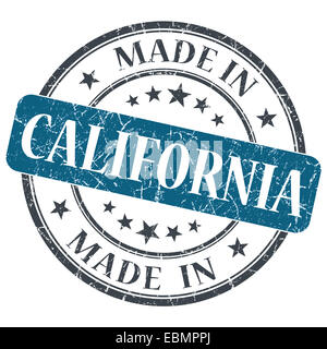 Realizzati in California rotondo blu grunge francobollo isolato Foto Stock