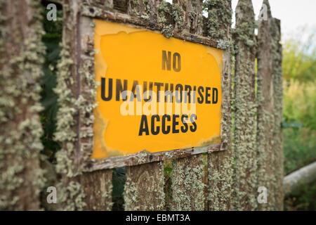 Nessun accesso non autorizzato Foto Stock