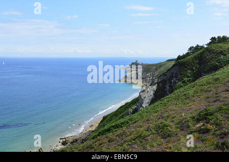 Castello di roccia Fort La Latte presso la Cote dAEEmeraude, Francia Bretagna, PlÚvenon Foto Stock