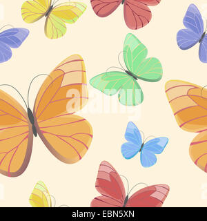 Modello senza cuciture con volare farfalle Foto Stock