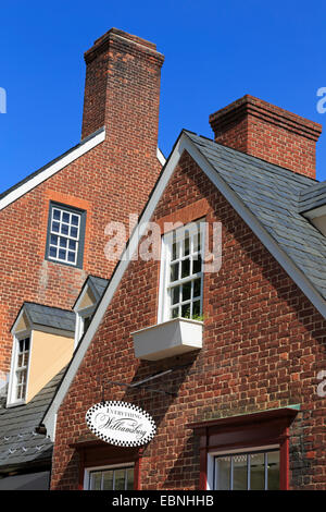 Piazza Mercanti e a Williamsburg, Virginia, Stati Uniti d'America Foto Stock