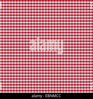 Tabella coperta da rosso a scacchi tovaglia o panno gingham Foto Stock