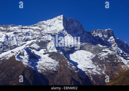 Kongde Ri, vista da Syangboche (vicino a Namche Bazaar), Nepal, Himalaya, Khumbu Himal Foto Stock