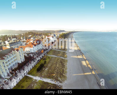 Vista aerea dal lungomare, Germania, Meclemburgo-Pomerania, Ruegen, Ostseebad Binz Foto Stock