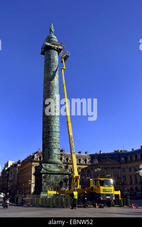 Gru mobile a colonna Vendome, Francia, Parigi Foto Stock