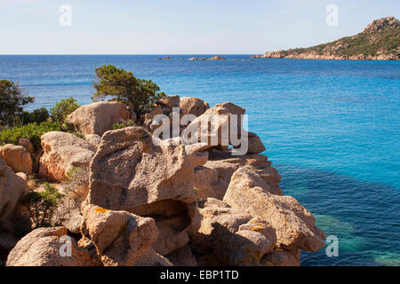 Costa rocciosa, Francia, Corsica Foto Stock