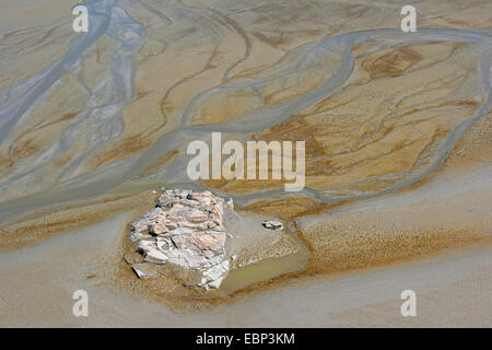 Sandy estuario a bassa marea, Francia, Brittany Foto Stock