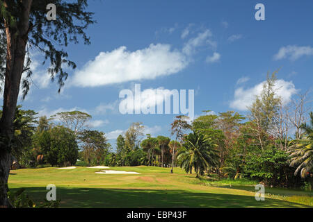 Campo da golf di Lemuria Resort, Seychelles, Praslin Foto Stock