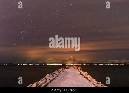 Stelle sopra Malangen, Norvegia, Troms, Tromsoe, Malangen Foto Stock