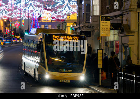 Il park and ride bus, Stratford-upon-Avon, Regno Unito Foto Stock