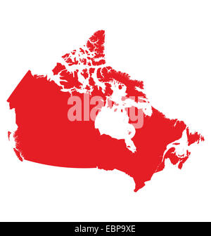 Mappa dettagliata del Canada isolati su sfondo bianco Foto Stock