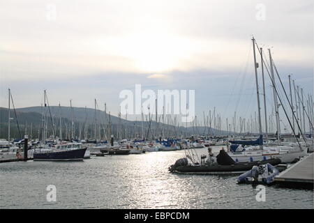 Largs Yacht Haven Marina, North Ayrshire, in Scozia, Gran Bretagna, Regno Unito, Gran Bretagna, Europa Foto Stock