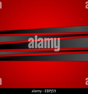 Strisce nere su sfondo rosso. Il design del vettore Foto Stock