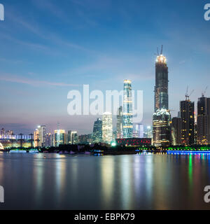 Panorama di Guangzhou in ore diurne, Zhujiang New Town Foto Stock