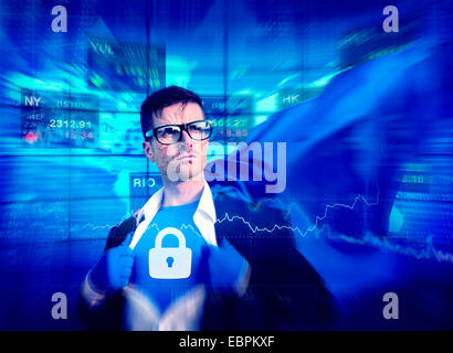 Privacy supereroe forte successo Empowerment professionale il concetto di stock Foto Stock