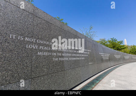 Vista esterna del memoriale di Martin Luther King, Washington D.C., Stati Uniti d'America, America del Nord Foto Stock