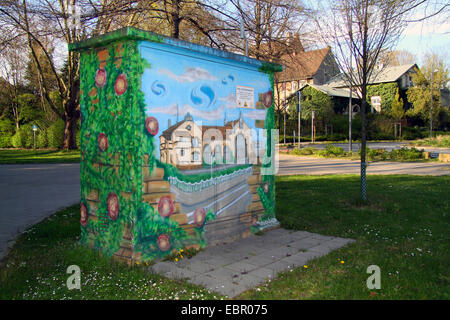 Graffiti su utility box, Germania Foto Stock