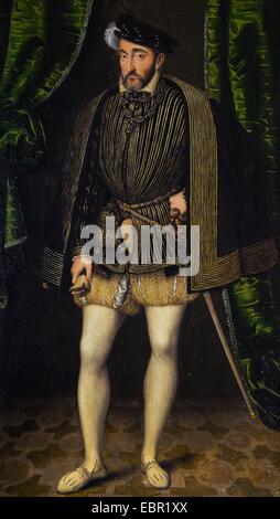 ActiveMuseum 0001911.jpg / Enrico II, re di Francia, circa 1550 - atelier di François Clouet olio su pannello in legno 26/09/2013 - / Renaissance Collection / Museo attivo Foto Stock
